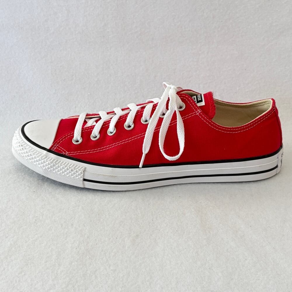 Converse All Star Sneakers Mens 12 Red White Low Top Skater Shoes Grunge Punk - Picture 4 of 8
